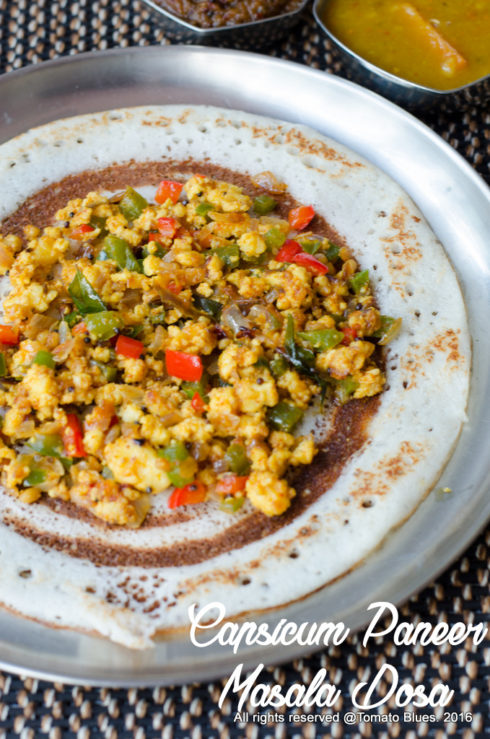 capsicum paneer masala dosa