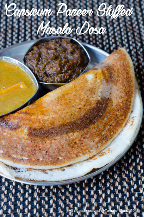 capsicum paneer masala dosa