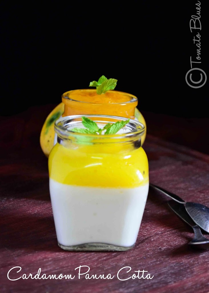 Cardamom Panna Cotta With Peach And Mango Gelee Recipe | Easy No Bake ...