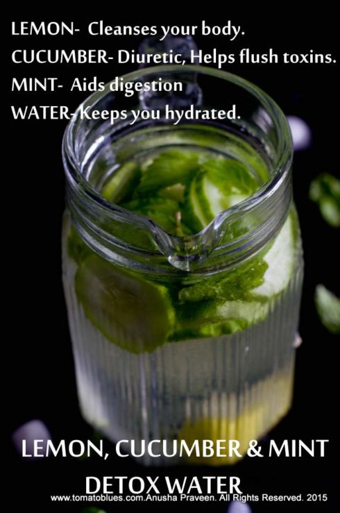 Lemon, Mint and Cucumber Infused Detox Water