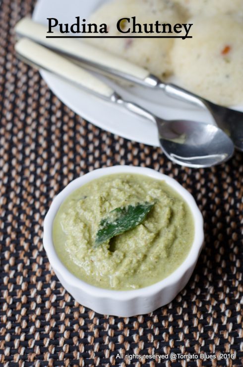 pudina chutney for idli,dosa