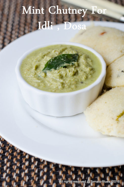 pudina chutney for idli,dosa