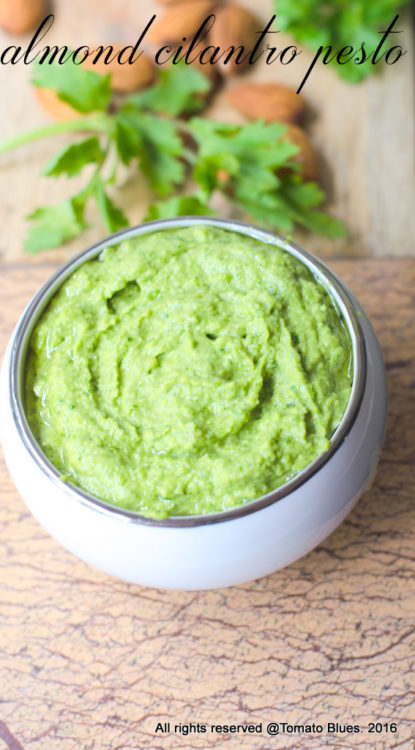 almond cilantro pesto