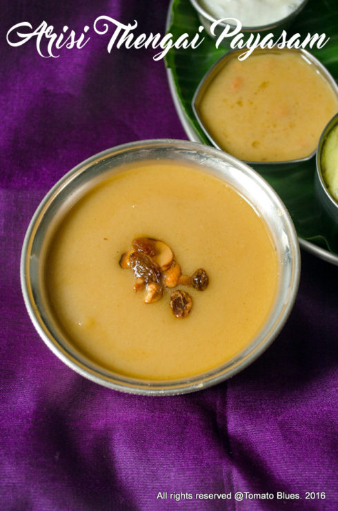 arisi thengai payasam