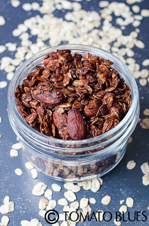 chocolate almond chia granola