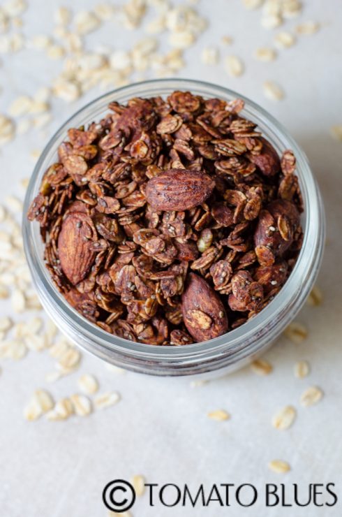 chocolate almond chia granola