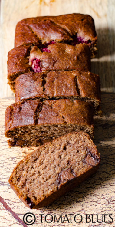 chocolate raspberry banana bread