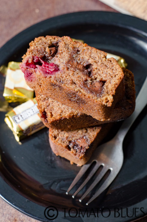 chocolate raspberry banana bread