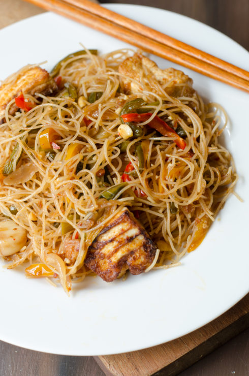 spicy rice noodles with tofu