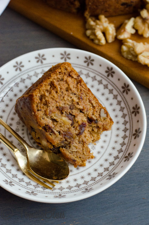 eggless dates and walnut cake