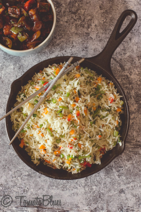 restaurant style vegetable fried rice