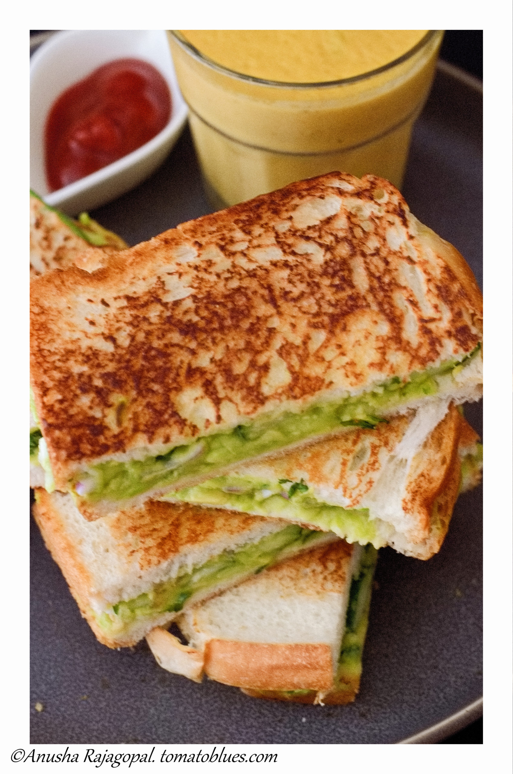 Guacamole Sandwich Recipe - Swasthi's Recipes