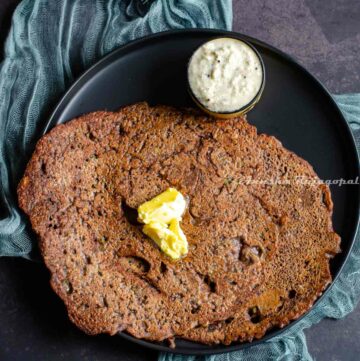 Healthy Ragi Rotti - a filling, gluten free flatbread packed with veggies